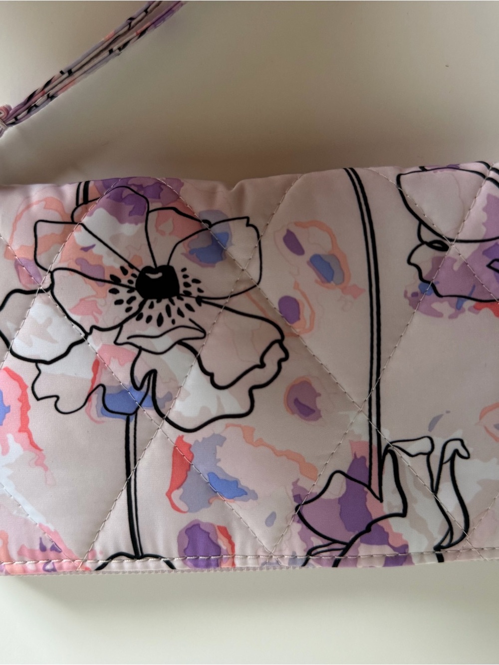 Vera Bradley Quilted Floral Zip Wallet - Light Pink, Purple & Coral Accents - Picture 5 of 6